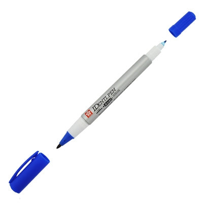 Caneta Permanente Ponta Dupla Identi Pen Sakura Azul